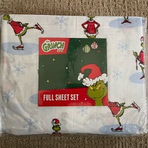 The Grinch Full Sheets Set White and Green